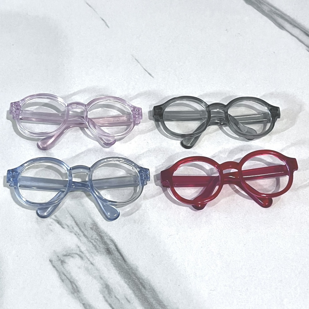 【1/3 ドール / 10cm ぬい】スケルトンカラー眼鏡
