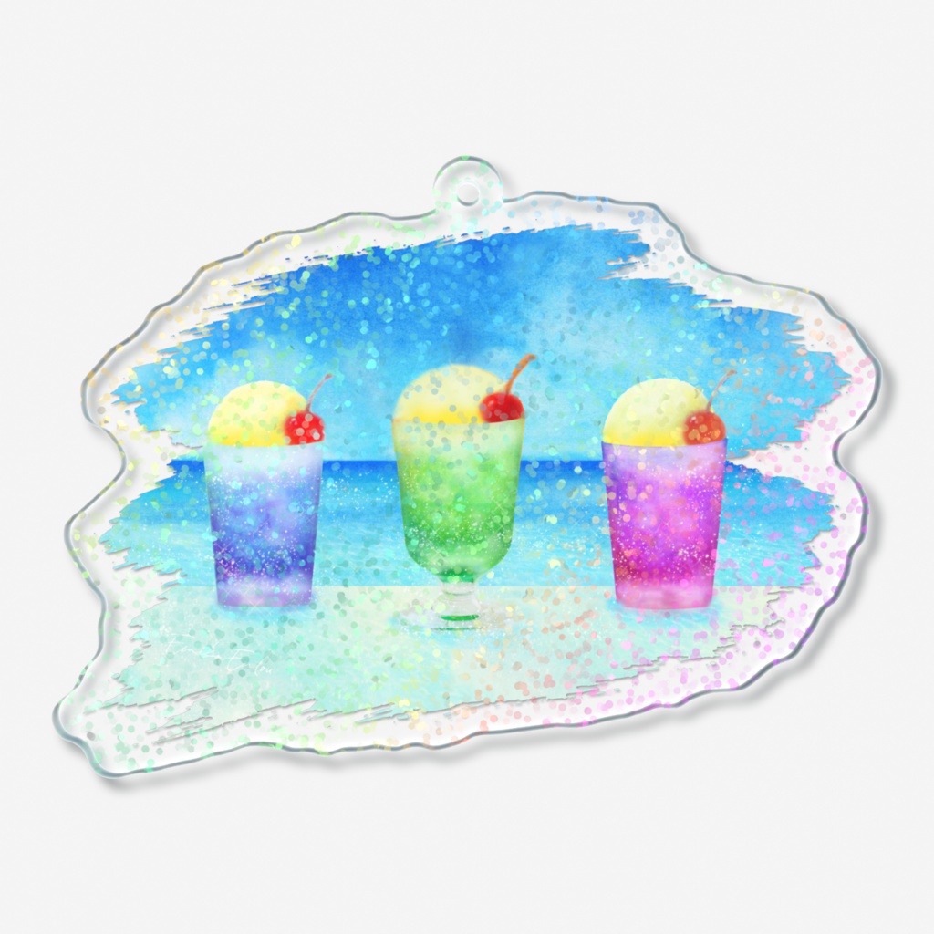 キラキラアクリルキーホルダー クリームソーダ No.212