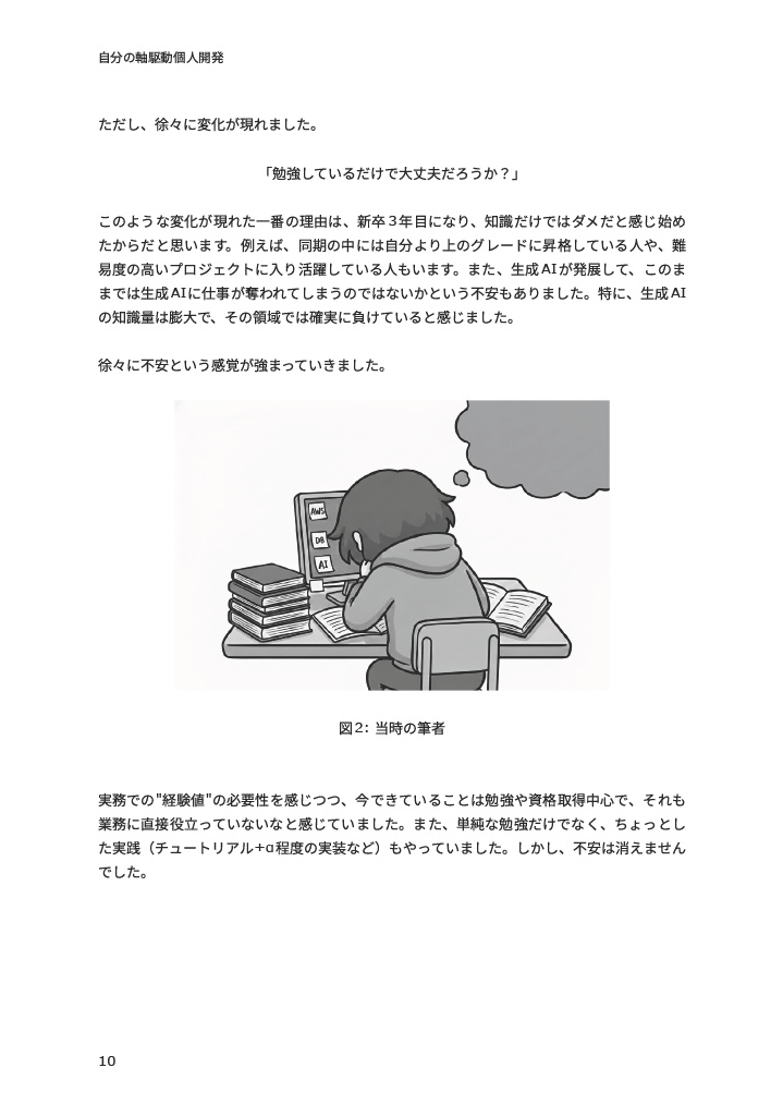 【無料版】勉強しているのに不安が消えないエンジニア~将来に振り回されない「自分の軸駆動個人開発」~