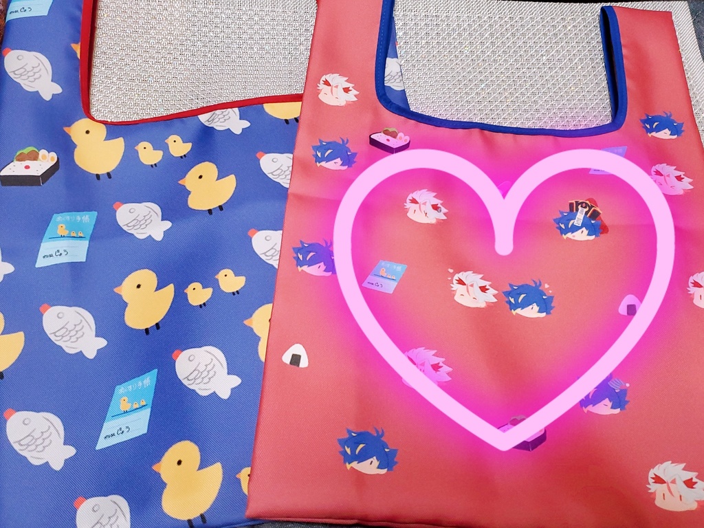 ジョウヤスエコバッグ(赤、デフォルメ)