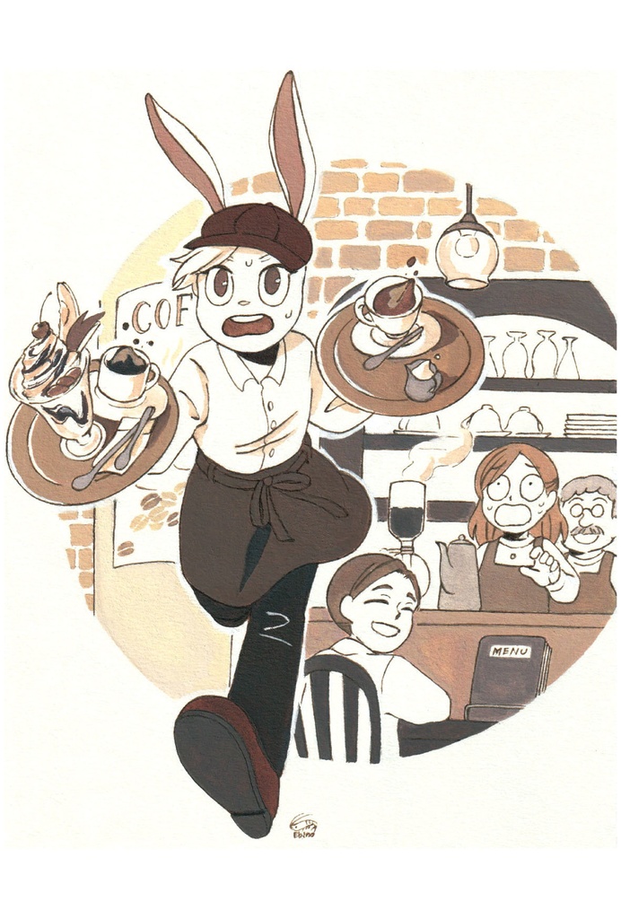 「せっかちな店員」ポストカード