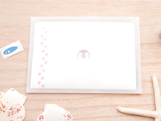 コウテイペンギン親子 PCサイズポップアップカード