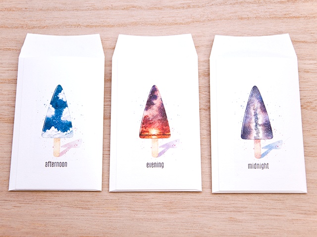 空色アイスクリームのぽち袋【メッセージカード付】