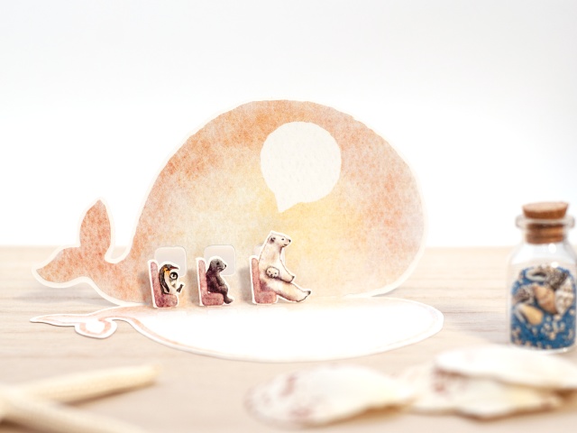 【PCサイズ】クジラバスに乗って メッセージカード