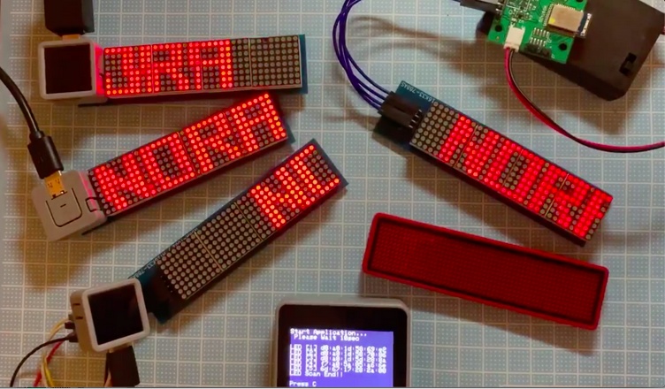 M5Atom用ミニLEDバッジ【青】(ブルー)