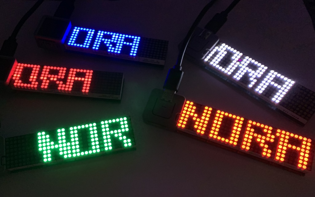 M5Atom用ミニLEDバッジ【赤】(シャインレッド)