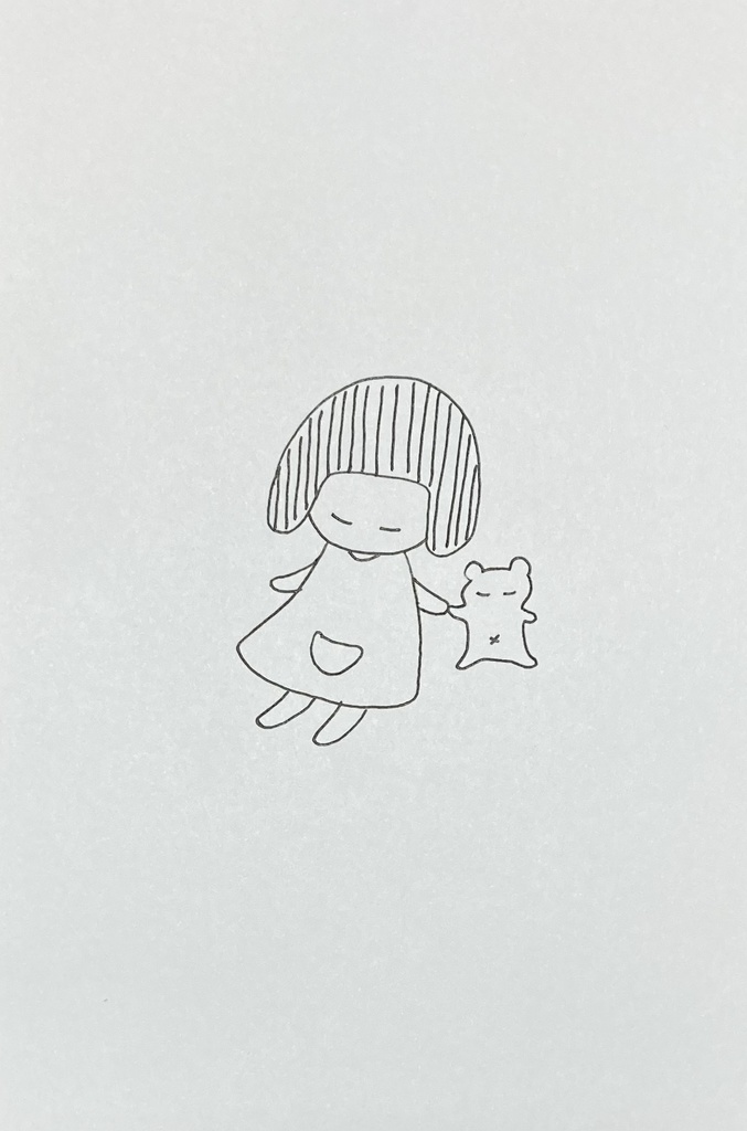 ボールペン画「おやすみ」