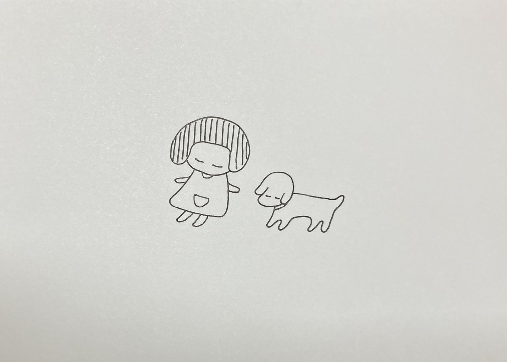 ボールペン画「となり」