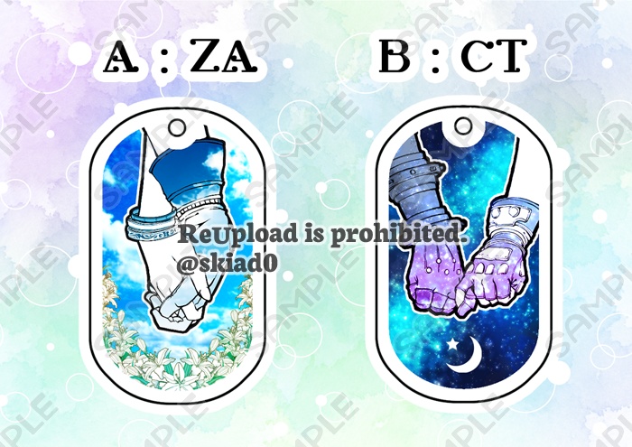 ドッグタグ風アクリルキーホルダー◆ZA&CT