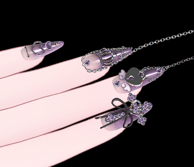 【4アバター対応】♥ heart nail 02 ♥