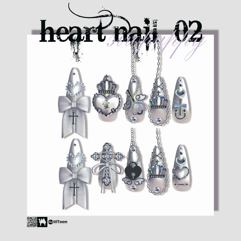 【4アバター対応】♥ heart nail 02 ♥