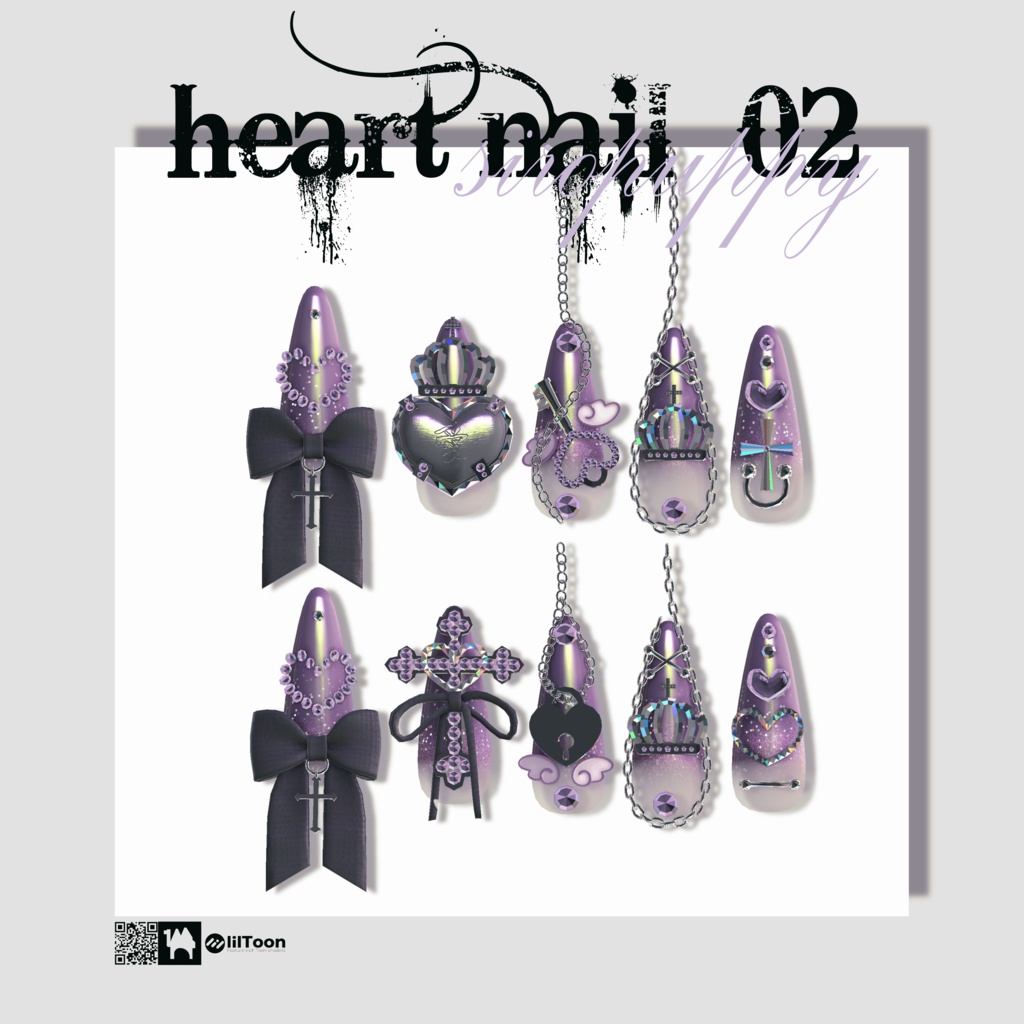【4アバター対応】♥ heart nail 02 ♥