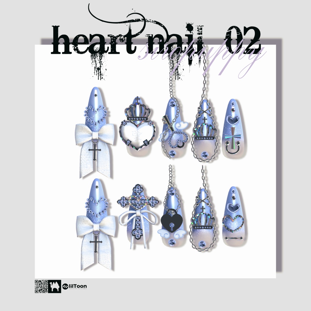 【4アバター対応】♥ heart nail 02 ♥