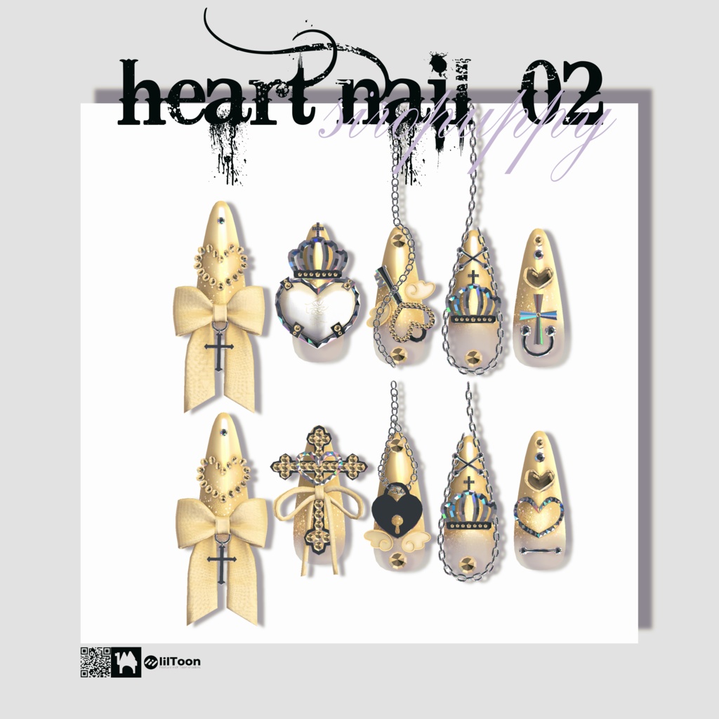【4アバター対応】♥ heart nail 02 ♥