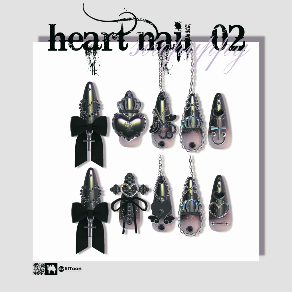 【4アバター対応】♥ heart nail 02 ♥