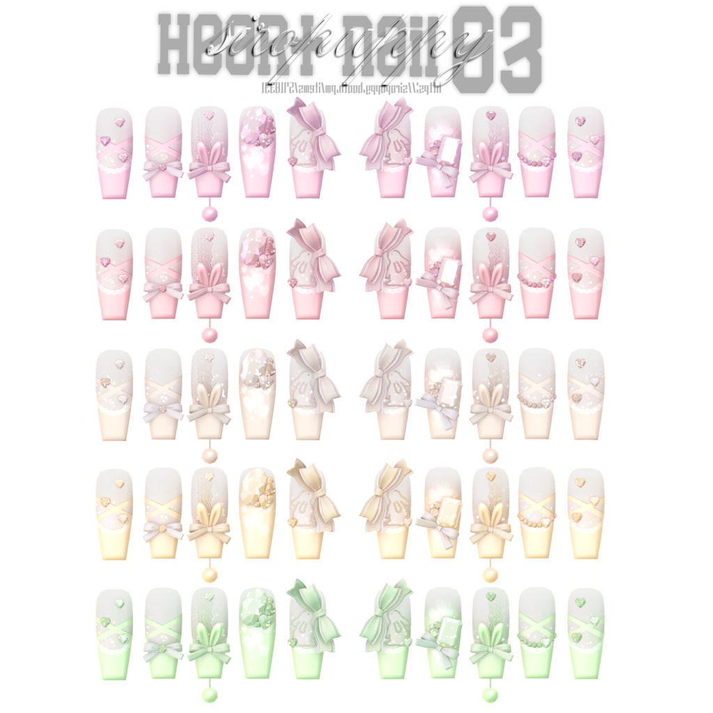 【8アバター対応】 ♥ heart nail 03 ♥