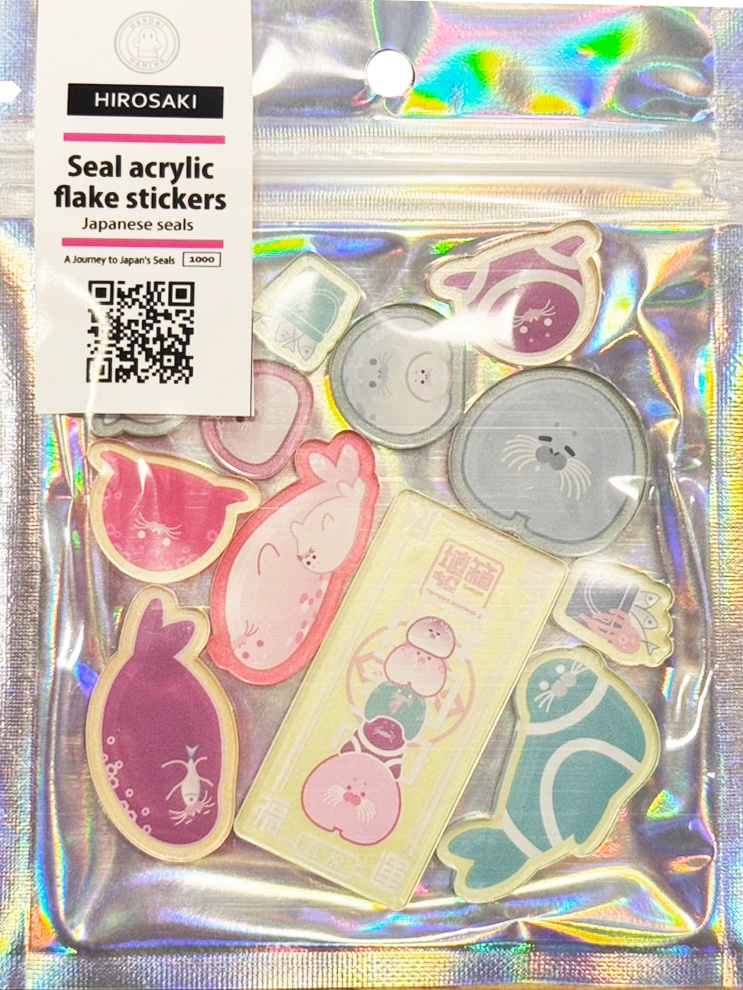 【創作】アザラシたちのアクリルフレークシール