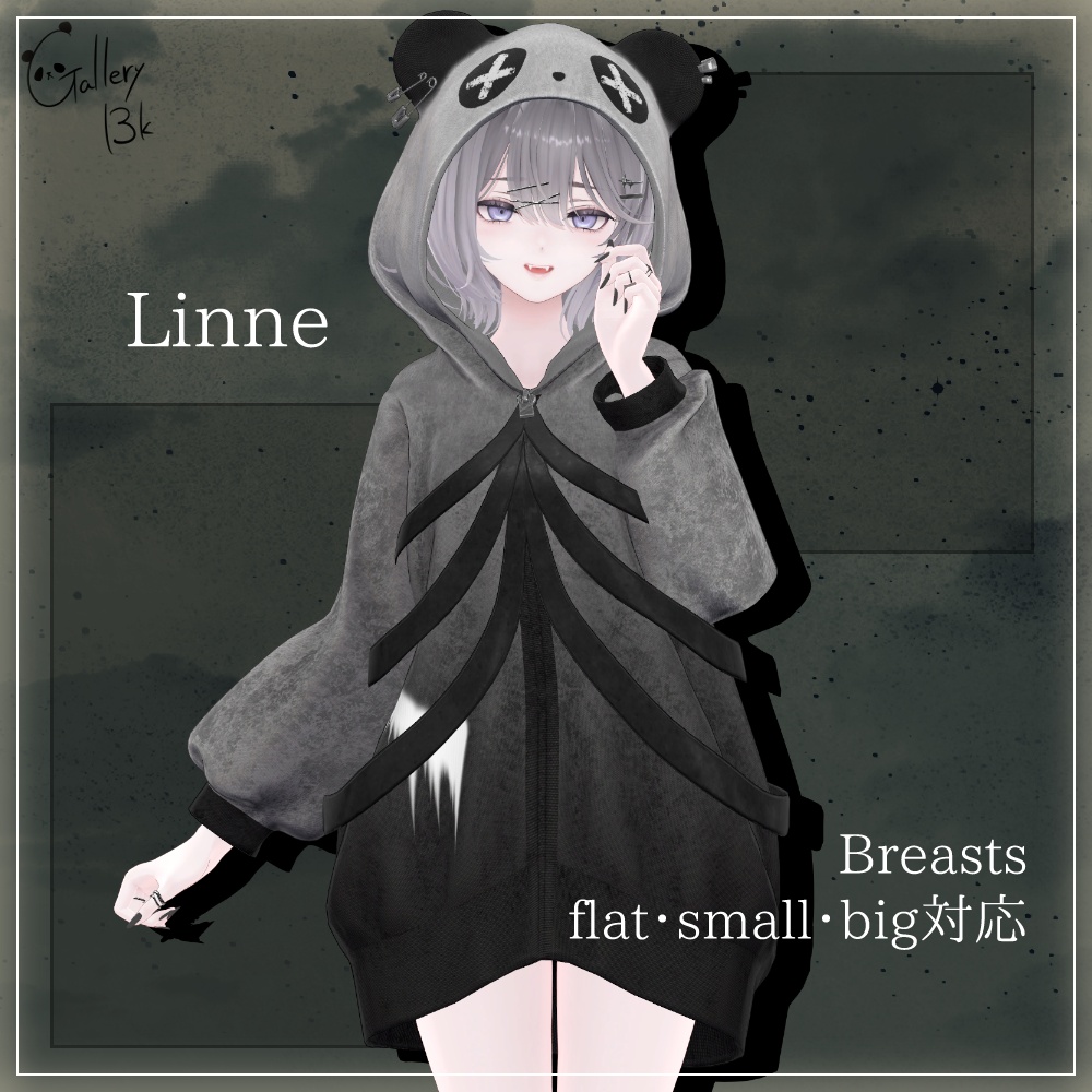 PandaRockHoodie【28アバター対応・MA設定済み】