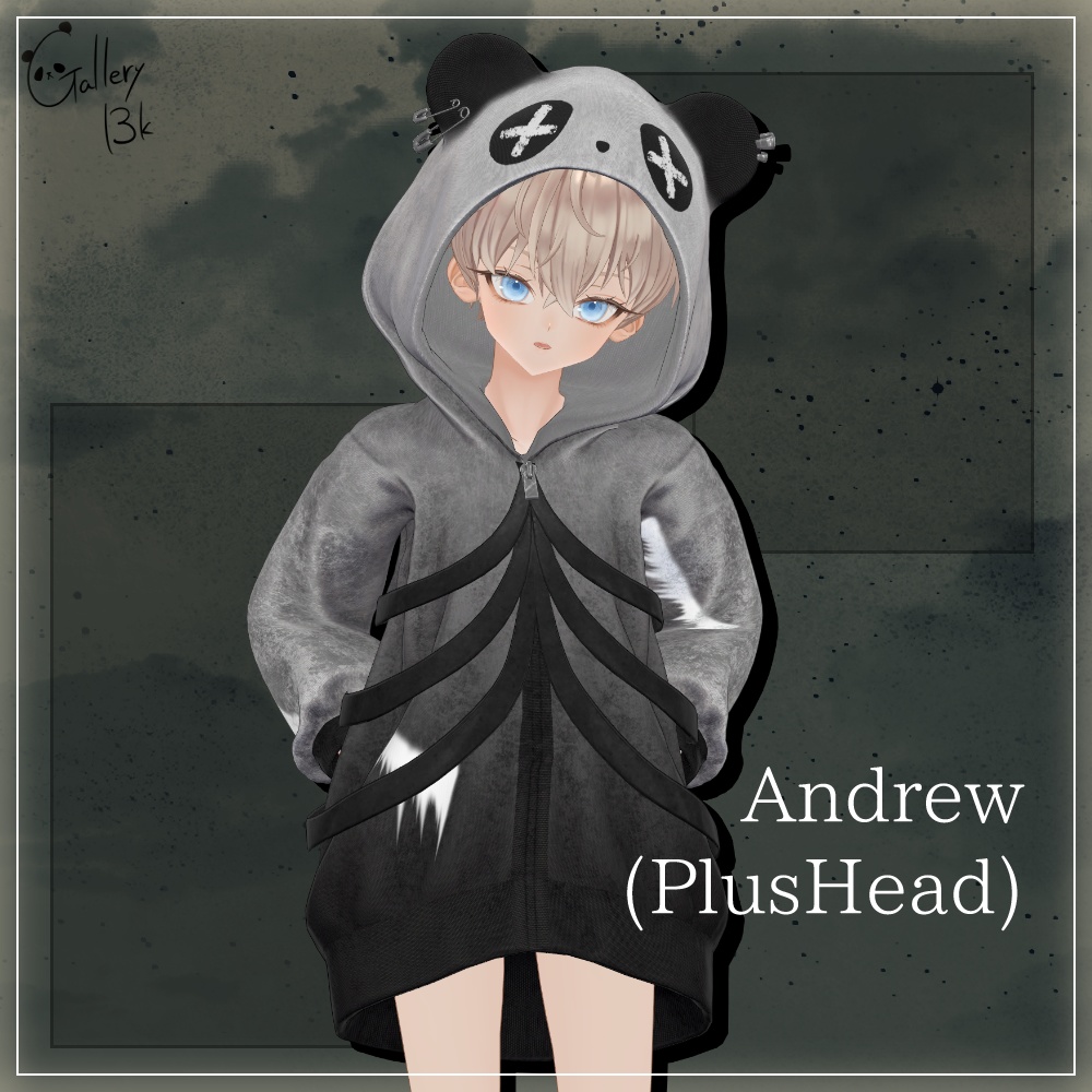PandaRockHoodie【19アバター対応・MA設定済み】