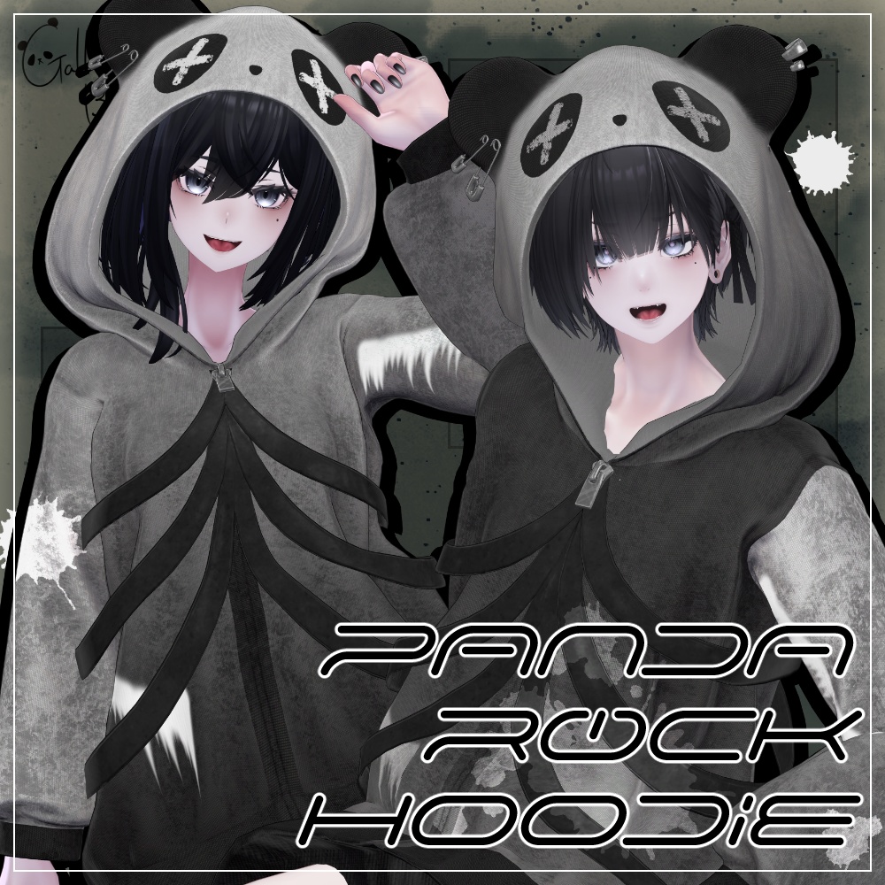 PandaRockHoodie【複数アバター対応・MA設定済み】