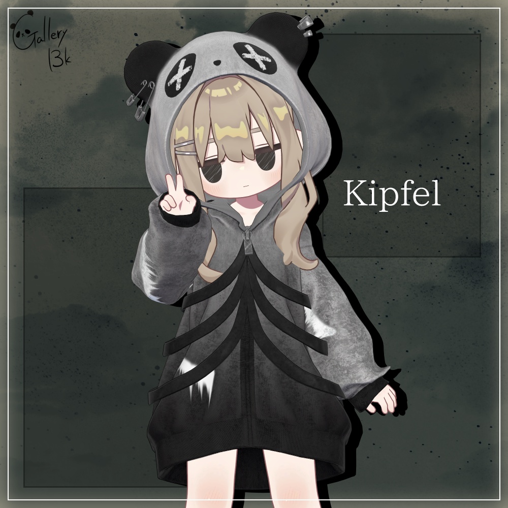 PandaRockHoodie【12アバター対応・MA設定済み】