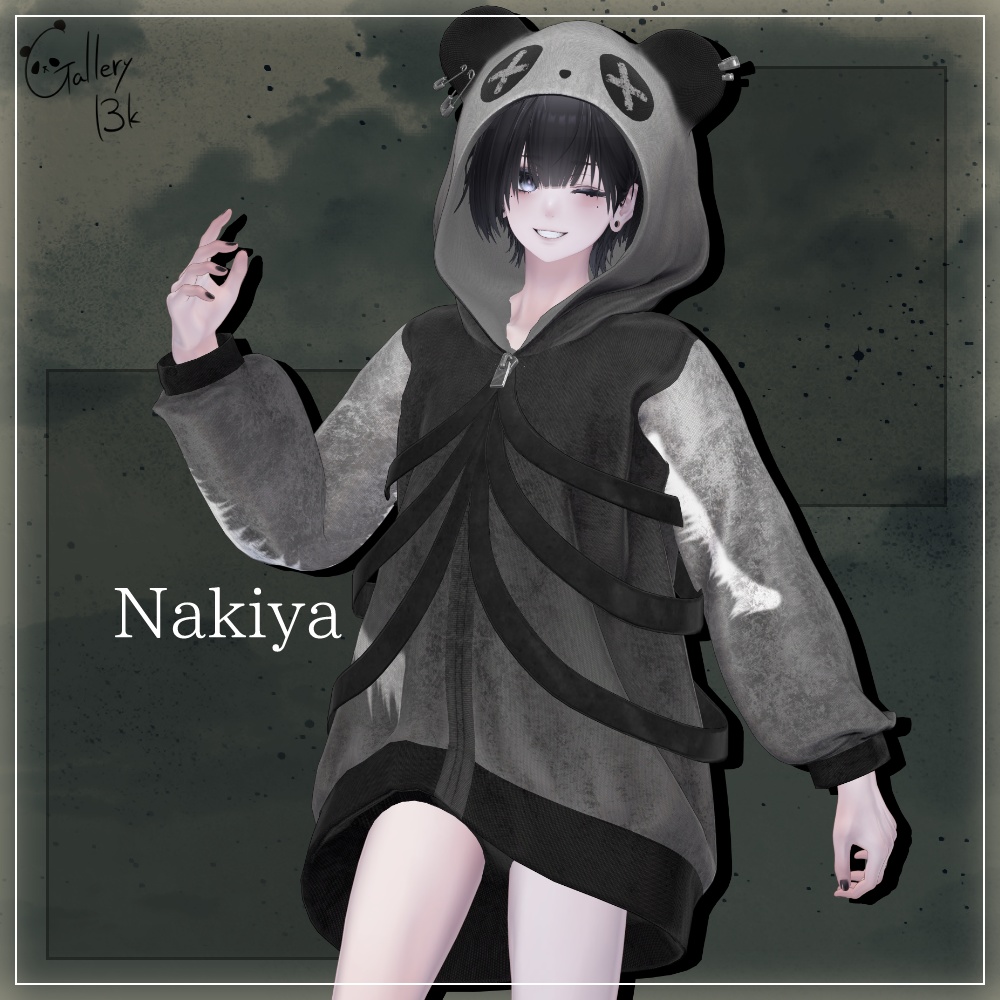 PandaRockHoodie【複数アバター対応・MA設定済み】