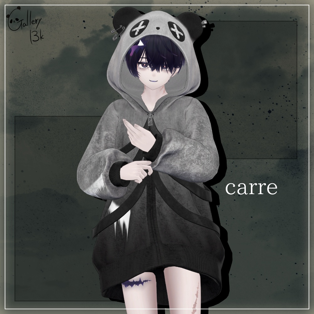 PandaRockHoodie【24アバター対応・MA設定済み】