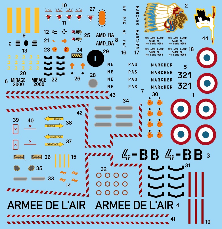 1/144 Mirage 2000 N ミラージュ2000 N 戦闘機 含む水転写デカール