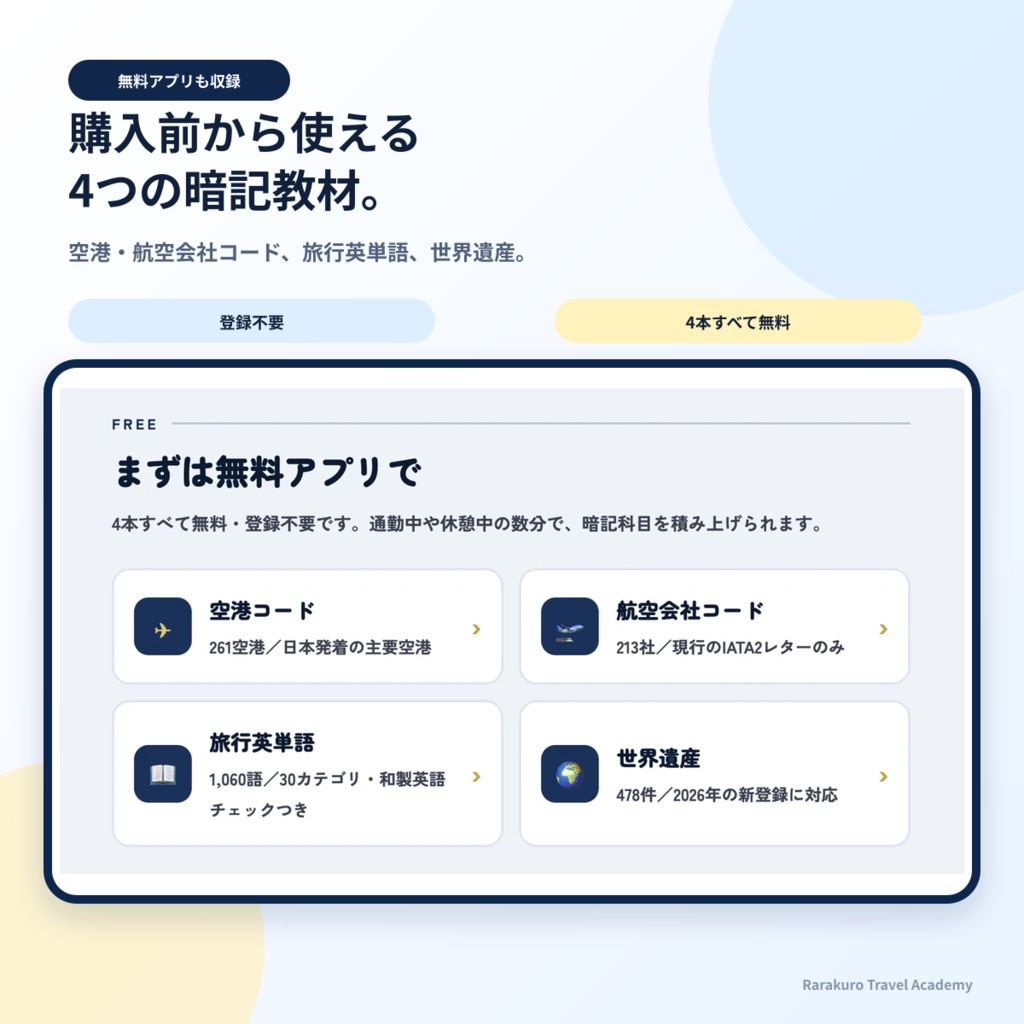 旅行業務取扱管理者試験対策アプリ|4,000問超収録(法令・約款・国内実務・海外実務)