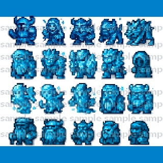 【40体32x32】敵キャラ素材集【背景透過PNG/商用利用可】ゲーム制作向け【氷の王国】