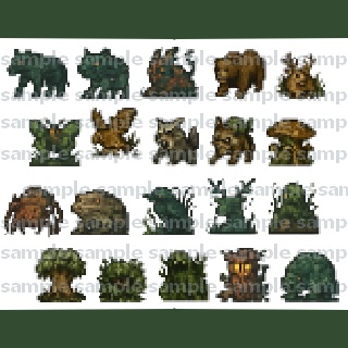 【40体32x32】敵キャラ素材集【背景透過PNG/商用利用可】ゲーム制作向け【氷の王国】