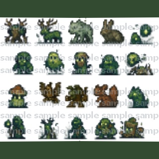 【40体32x32】敵キャラ素材集【背景透過PNG/商用利用可】ゲーム制作向け【氷の王国】