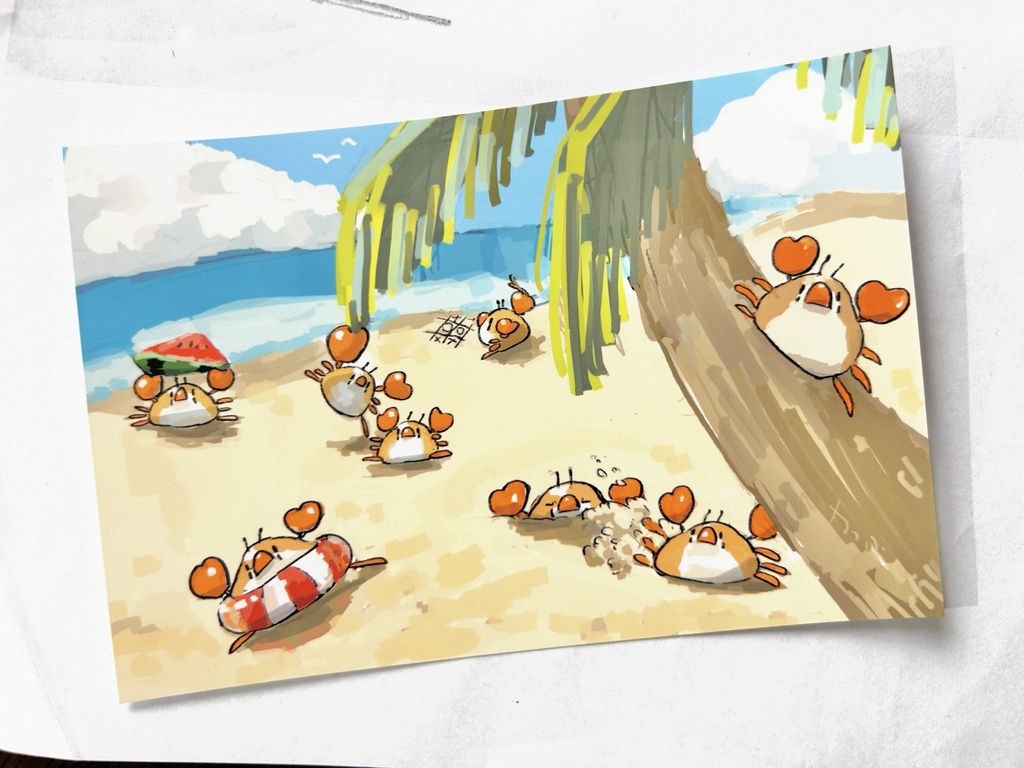 夏休みキンカニポストカード