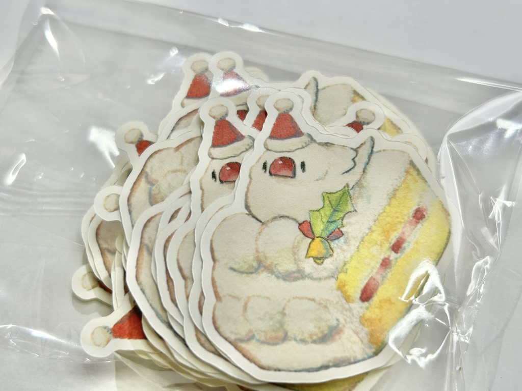 クリスマスケーキな小鳥たち【シール】
