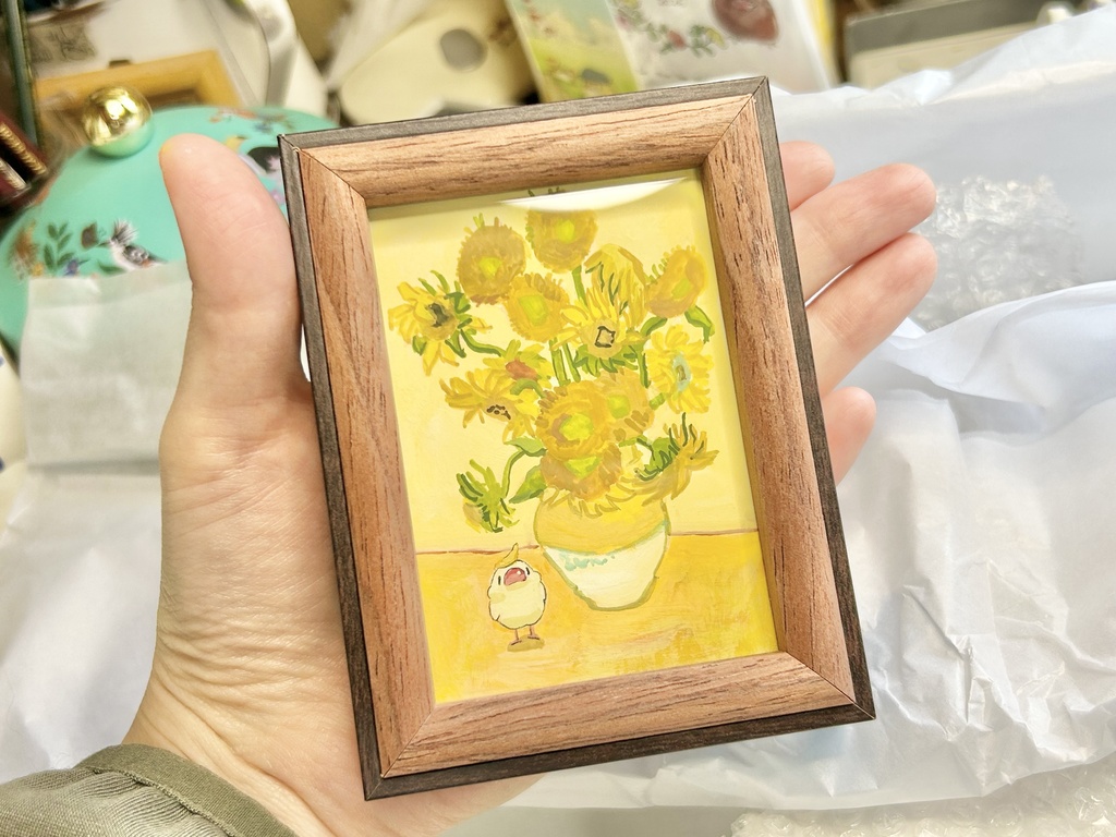 文鳥名画【額付き原画】