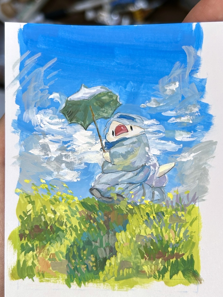 文鳥名画【額付き原画】