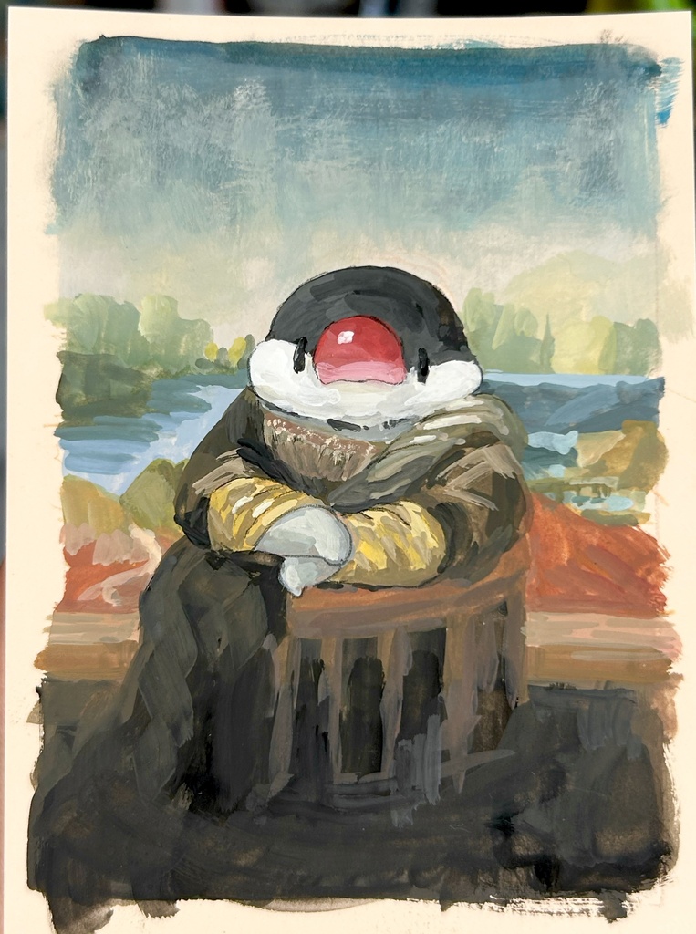 文鳥名画【額付き原画】