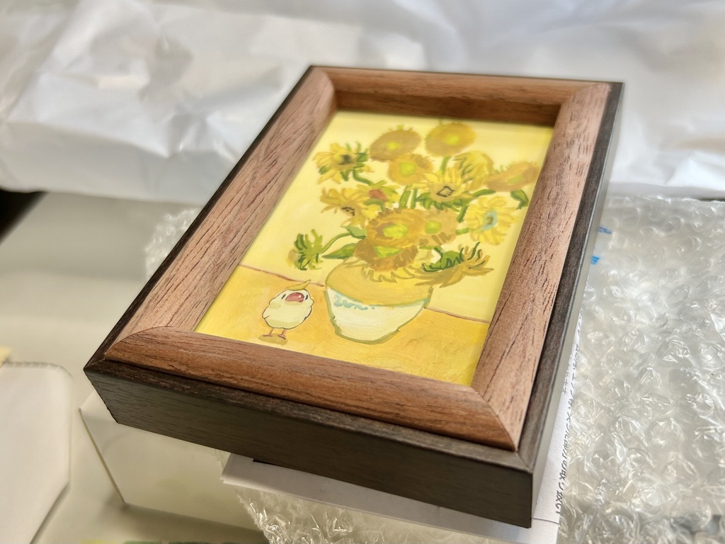 文鳥名画【額付き原画】