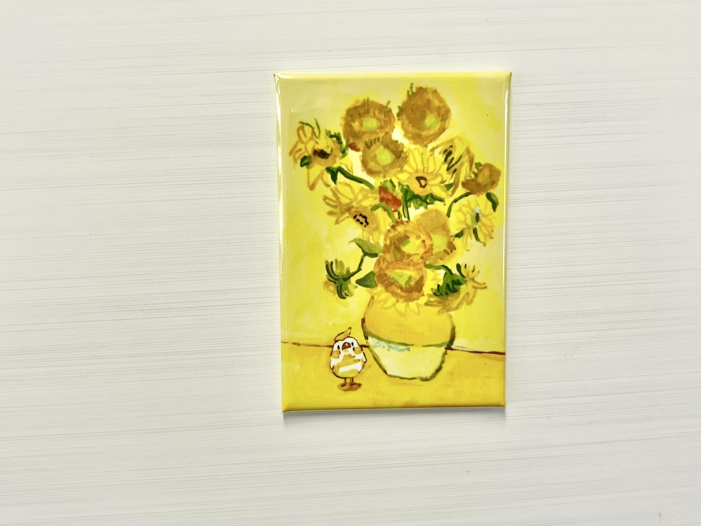 文鳥名画【マグネット缶バッジ】