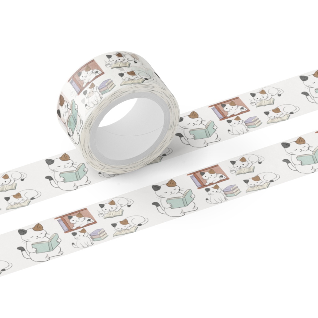 読書ネコ　“タマ” マステ