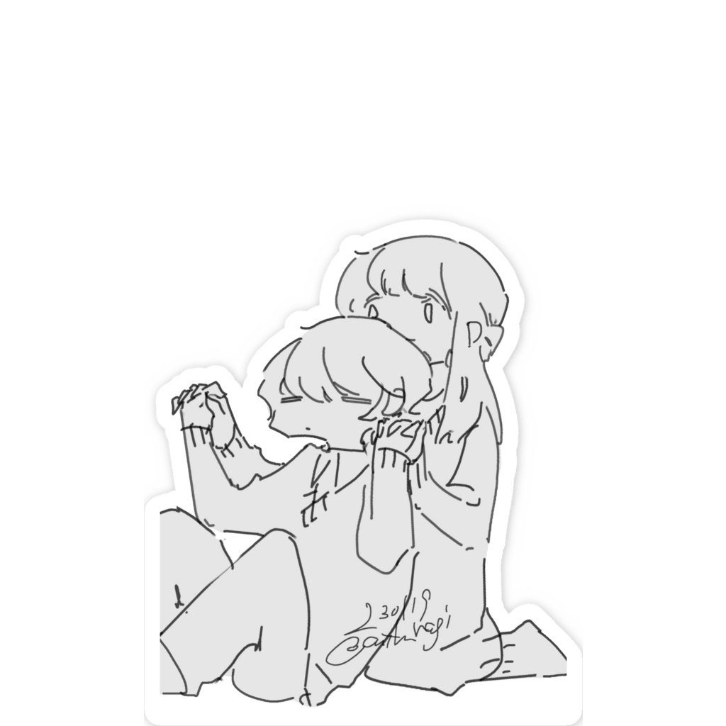 手遊びするステッカー