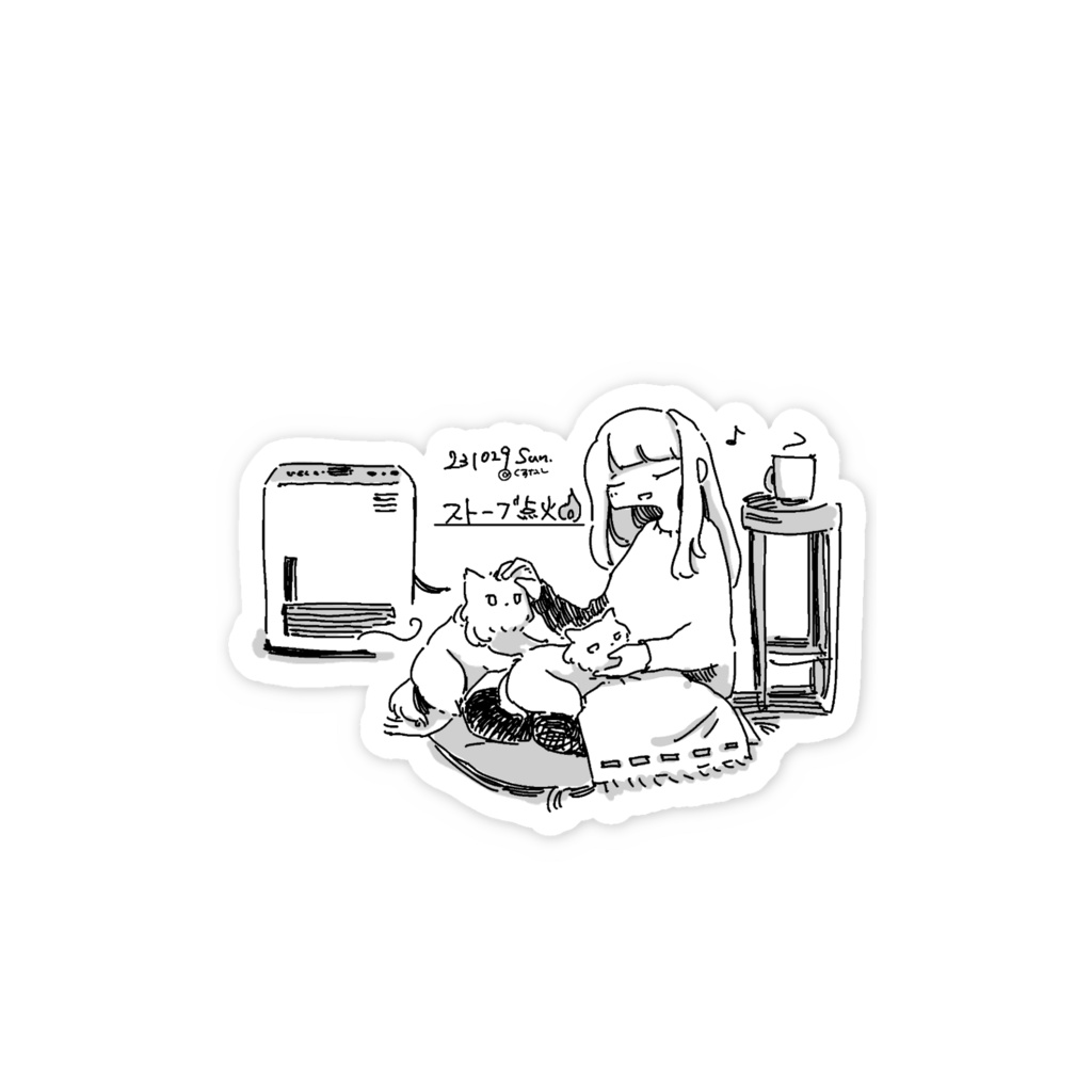 スマホステッカー:ストーブ点火