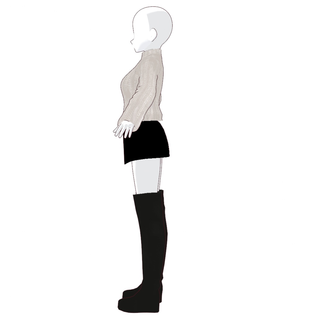 Winter - Fashionable knitted outfit.