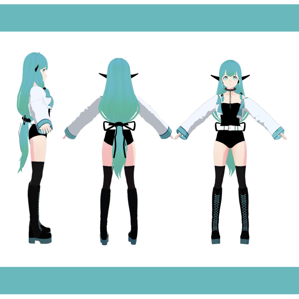 Half Alien-Human female anime Low-poly 3D model