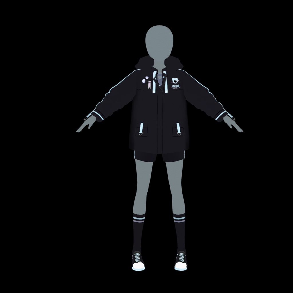 Glowing & matt Gamer girl outfit