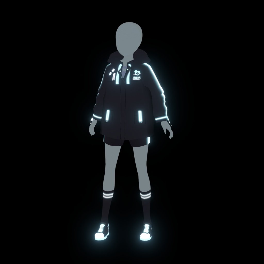 Glowing & matt Gamer girl outfit