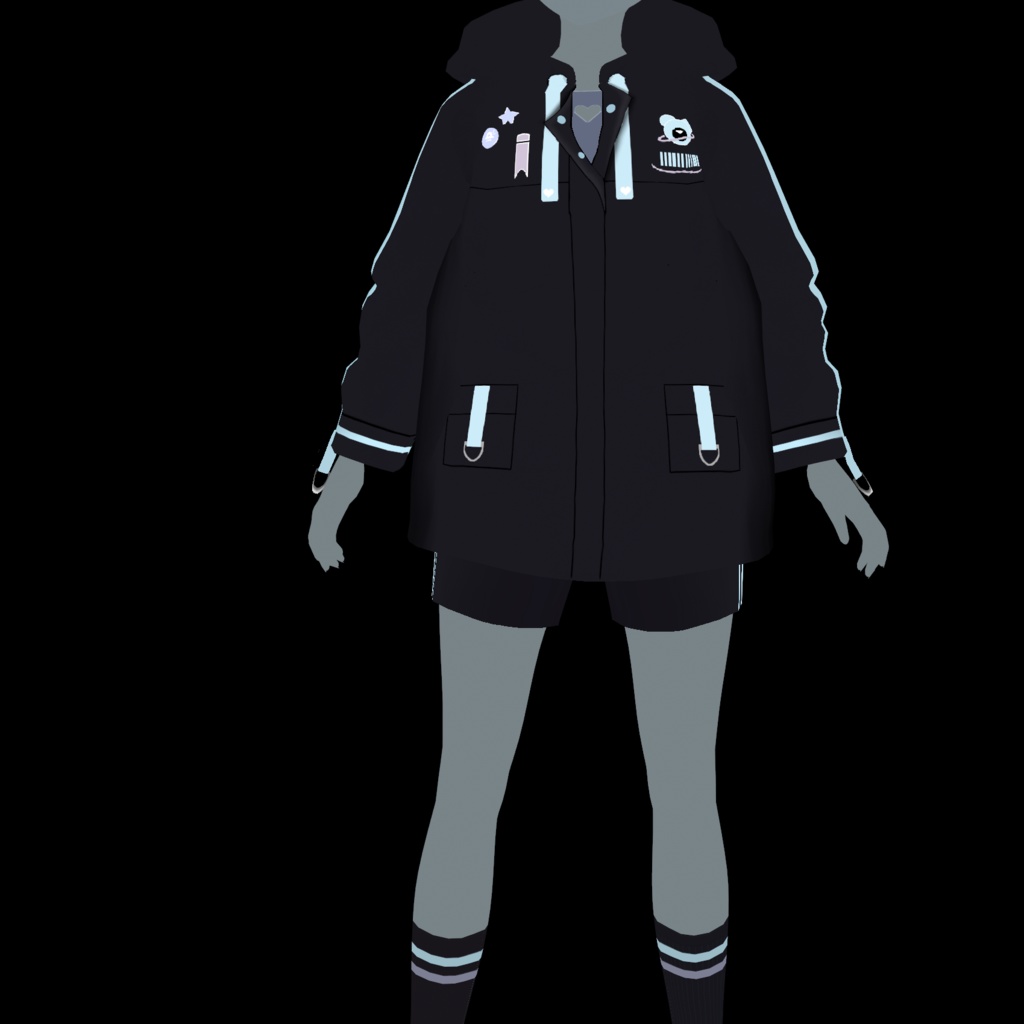 Glowing & matt Gamer girl outfit