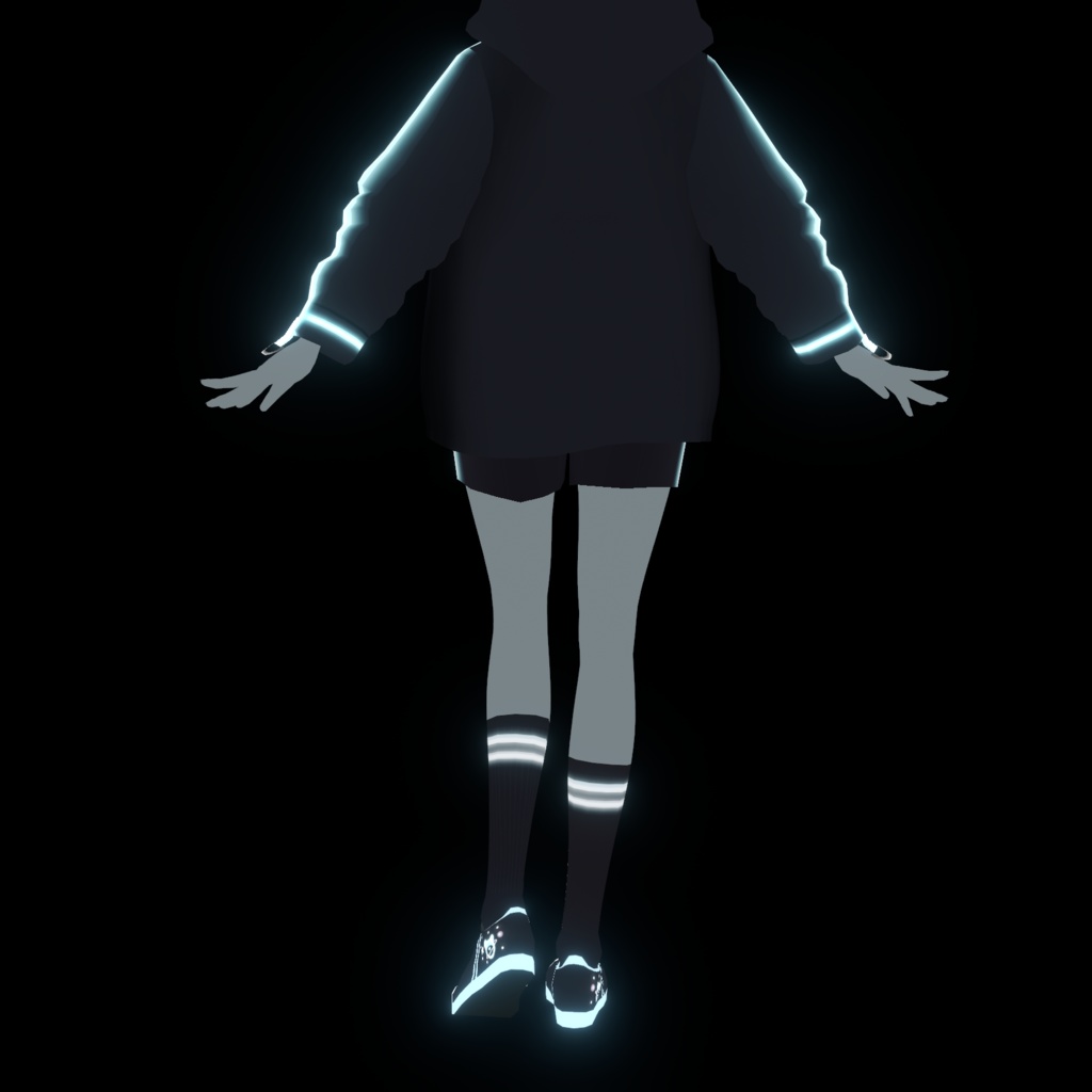 Glowing & matt Gamer girl outfit