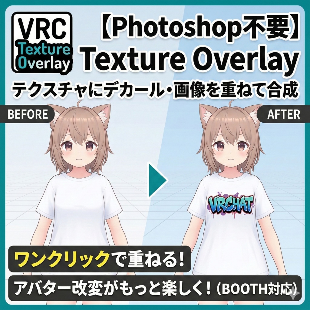 【Photoshop不要】VRC Texture Overlay - テクスチャにデカール・画像を重ねて合成