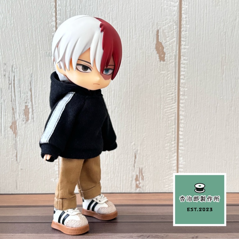 サテンラインパーカー(BLACK)